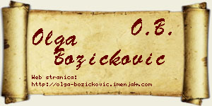 Olga Božičković vizit kartica